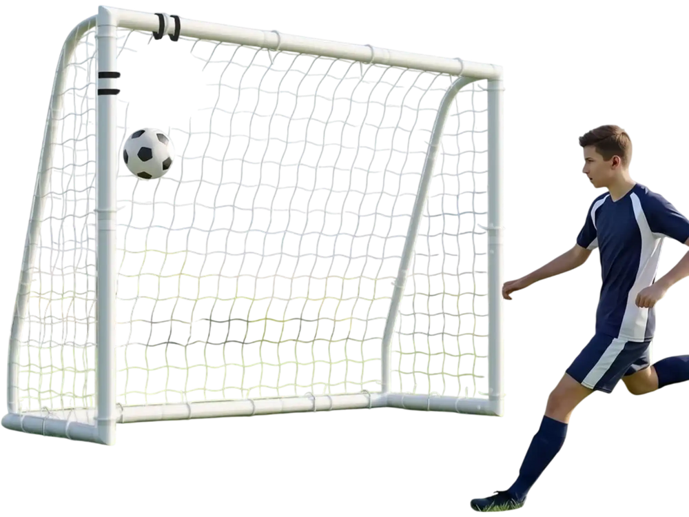 VEVOR Soccer Goal 8 x 6 FT PVC Soccer Goal for Backyard with PE Net, Portable Weatherproof Set, with High-Strength PE Net, Target, Cones, for Youth Kids & Adults Outdoor Backyard Practice Training