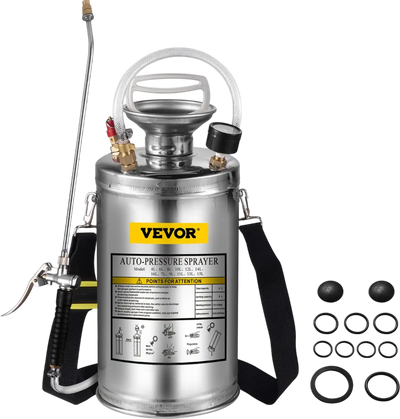 VEVOR 1.5Gal Stainless Steel Sprayer, Set with 16\
