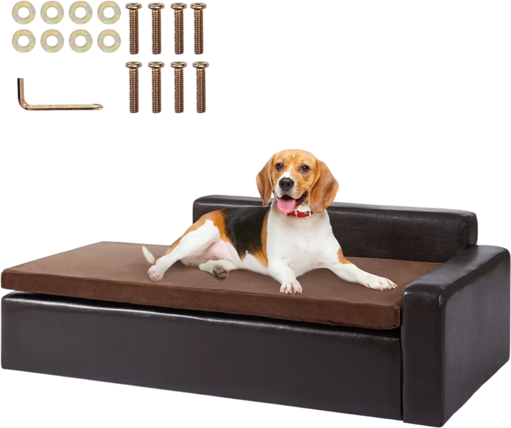 Vevor Pet Sofa Large Dog and Cat Couch Bed Brown New