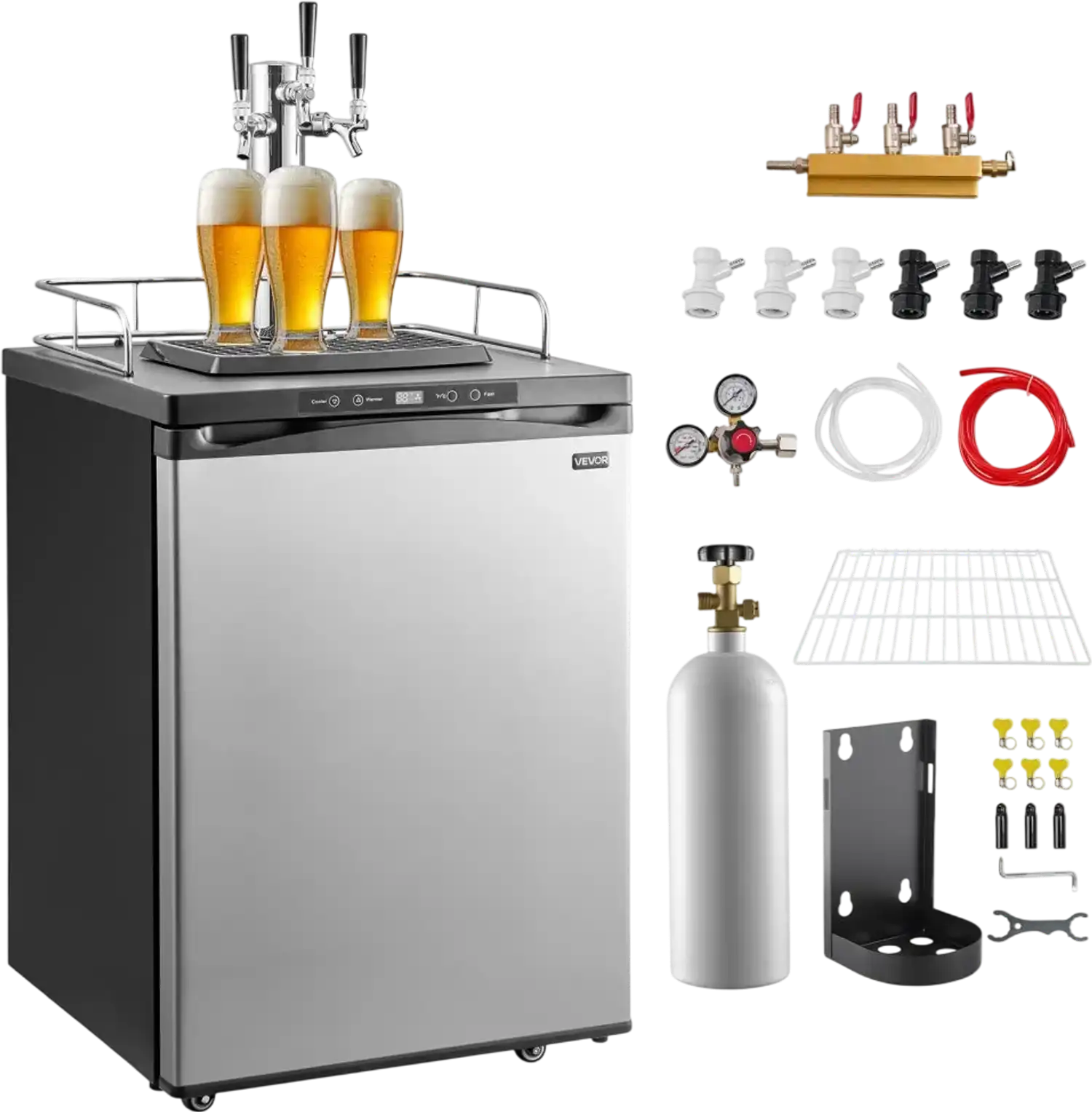 Vevor Beer Kegerator Triple Tap Home Draft Beer Dispenser New