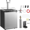 VEVOR Beer Kegerator, Dual Tap Home Draft Beer Dispenser for Ball Lock, Full Size Keg Refrigerator with 5lbs CO2 Tank, Hold 2 Sixth / 2 Slim / 3 Ball lock keg, 162L