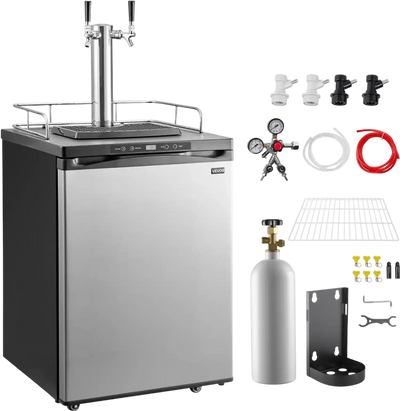 Vevor Beer Kegerator Dual Tap Home Draft Beer Dispenser 162L New