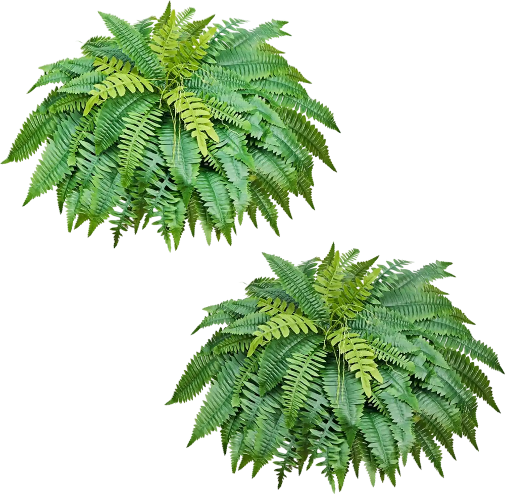 VEVOR Artificial Ferns, 48 Inch Fake Boston Fern Bush Plant with 67 Fronds, Faux Greenery for Indoor/Outdoor Decor, Silk & LDPE, Suitable for Home Porch Garden Office Living Room Planter, Set of 2