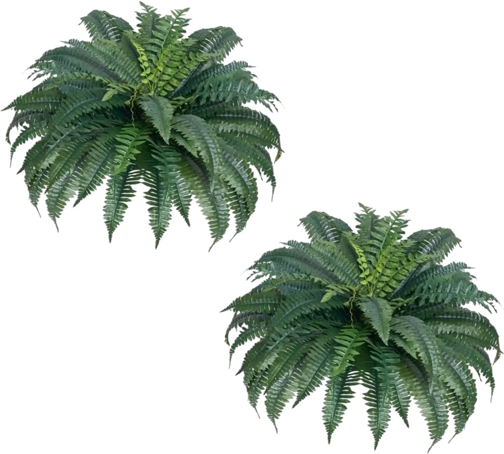 VEVOR Artificial Ferns 2 Pcs, Natural Spread Diameter 43-47 Inch, Large Hanging Artificial Boston Ferns, Fake Plant Wall Decor with 50 Branches, Faux Fern for Home and Office (Flowerpot Unincluded)