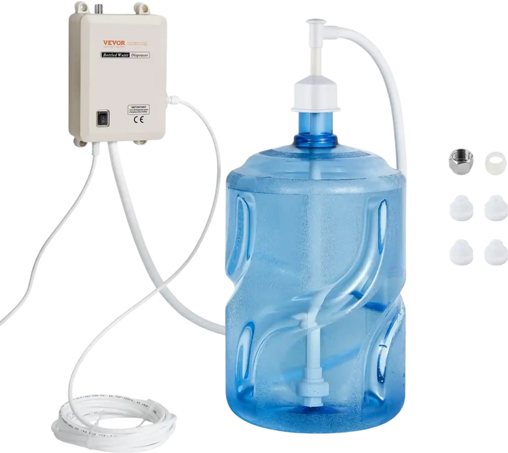 VEVOR Bottled Water Dispenser Pump System, 5 Gallon Dispensing System, Automatic Electric Water Dispenser, Single Inlet Water Jug Pump, Compatible Use with Coffee/Tea Machine, Refrigerator, Ice Maker