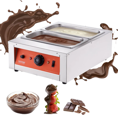 Vevor Chocolate Tempering Machine 17.6 lbs 2-Tank Stainless Steel Electric Melting Pot New