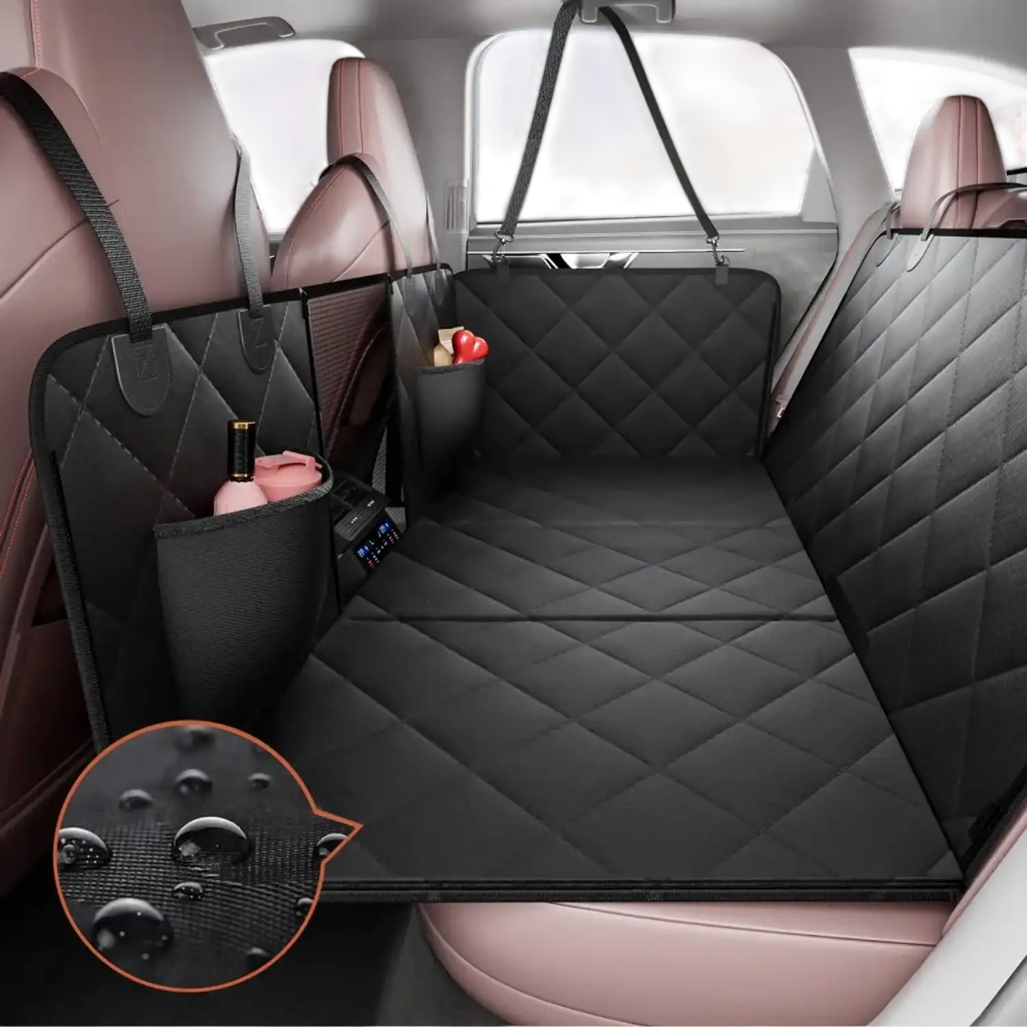 Vevor Dog Car Seat Cover Back Seat Extender Hard Bottom 53