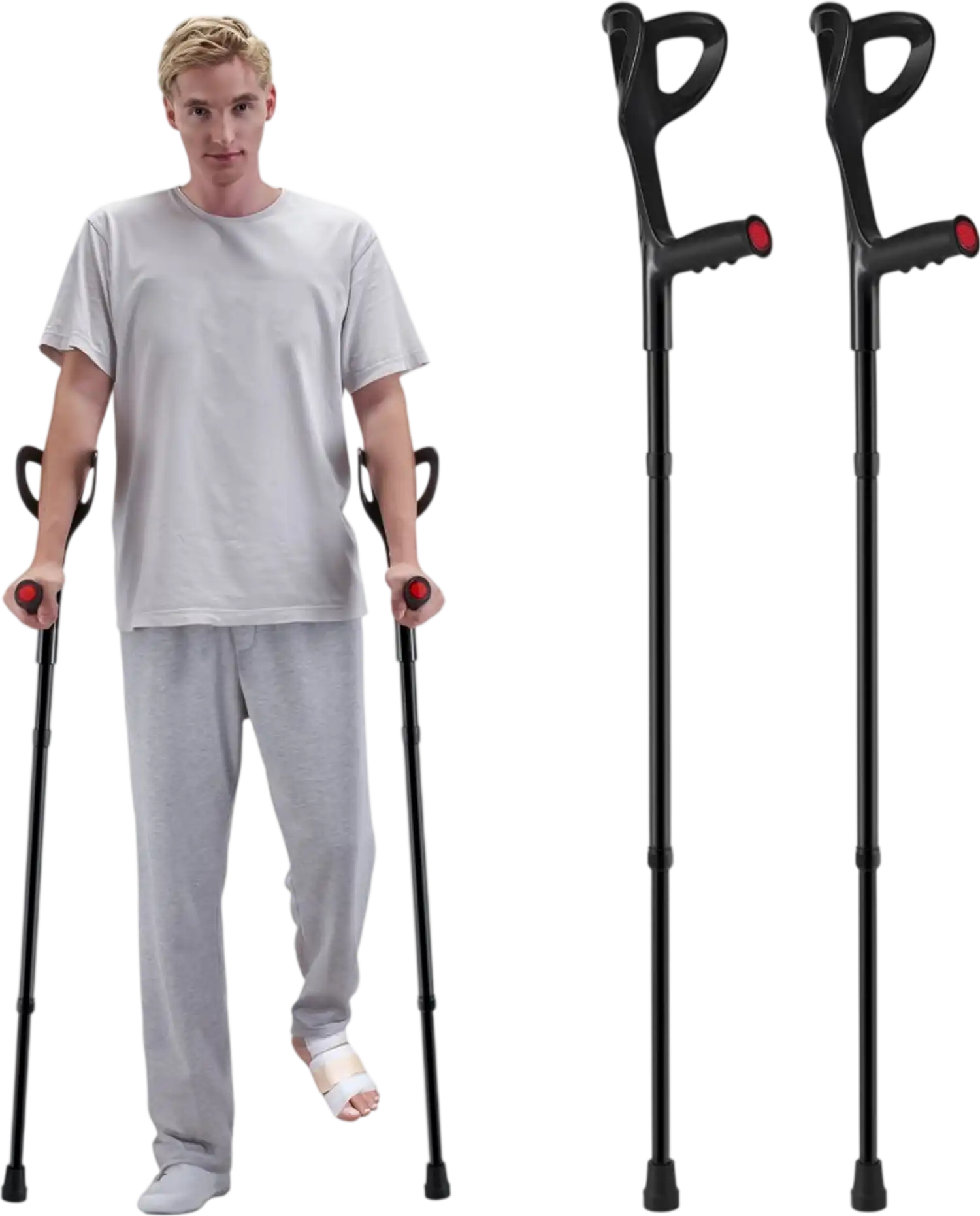 Vevor Forearm Crutches Folding Adjustable Walking Crutches 1 Pair 350 lbs New