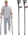 VEVOR Forearm Crutches for Adults, Folding Walking Forearm Crutches with 10-Level Adjustable Height, Lightweight Aluminum Medical Crutches with Open Cuff for Leg Injury Surgery Disabled, 1 Pair 350LBS