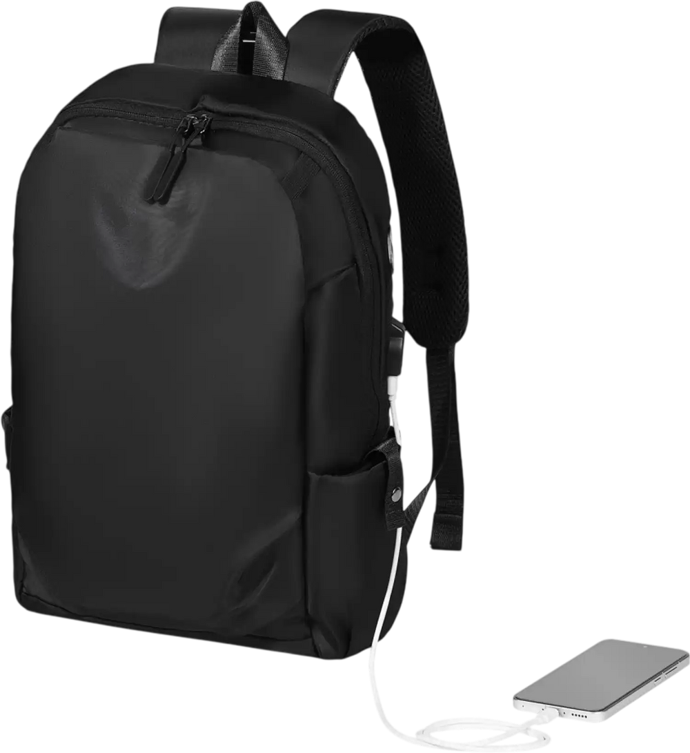 VEVOR Lightweight Backpack, 26 L Travel Hiking Backpack, Water-Resistant Backpacks with USB Charging Port and Anti-Theft Pocket, Fits 15.6 in Laptop, for Men & Women Travel Camping Riding (Black)