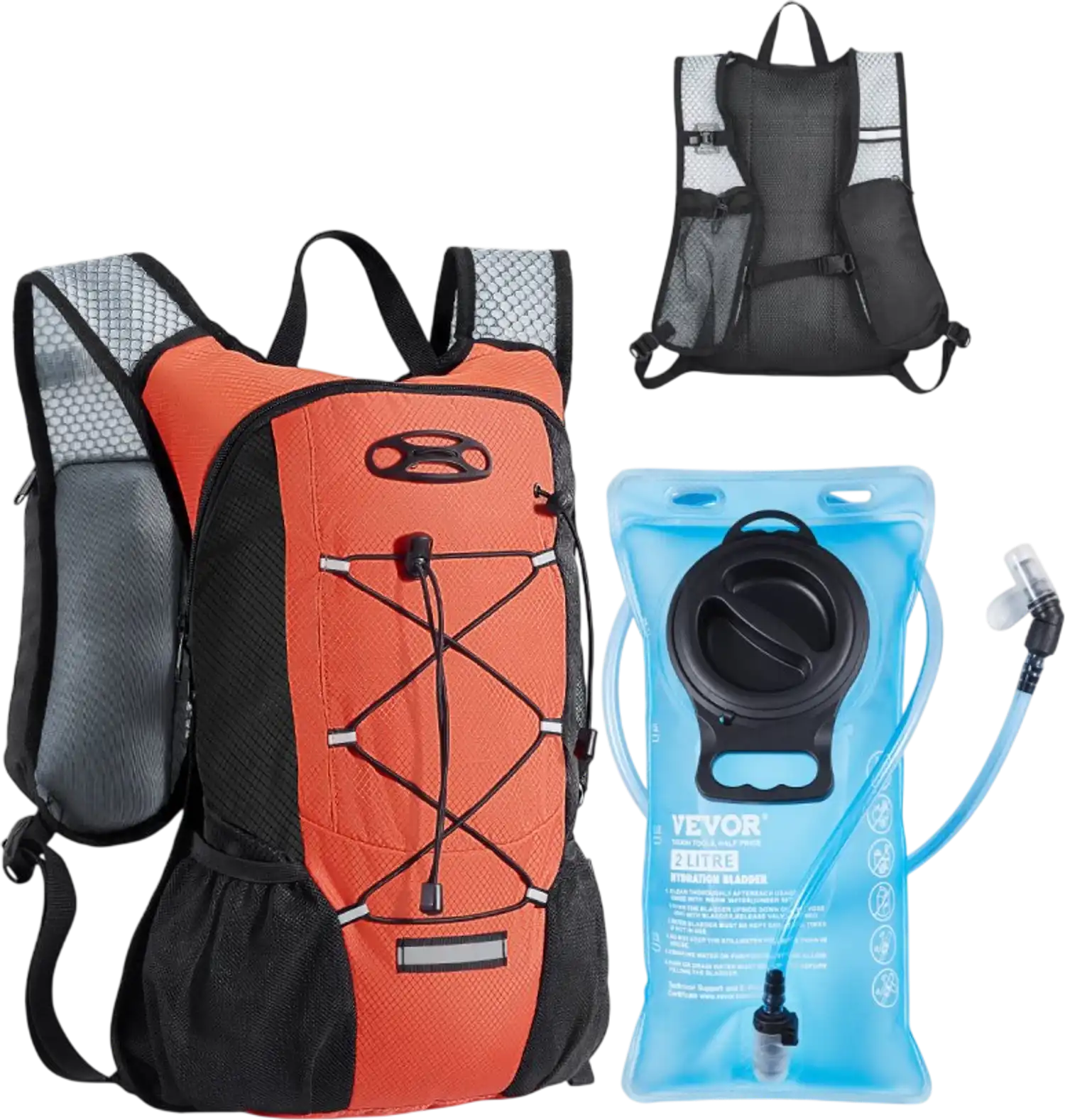Vevor Hydration Backpack Lightweight 2L Water Bladder Hiking Running Cycling Pack New