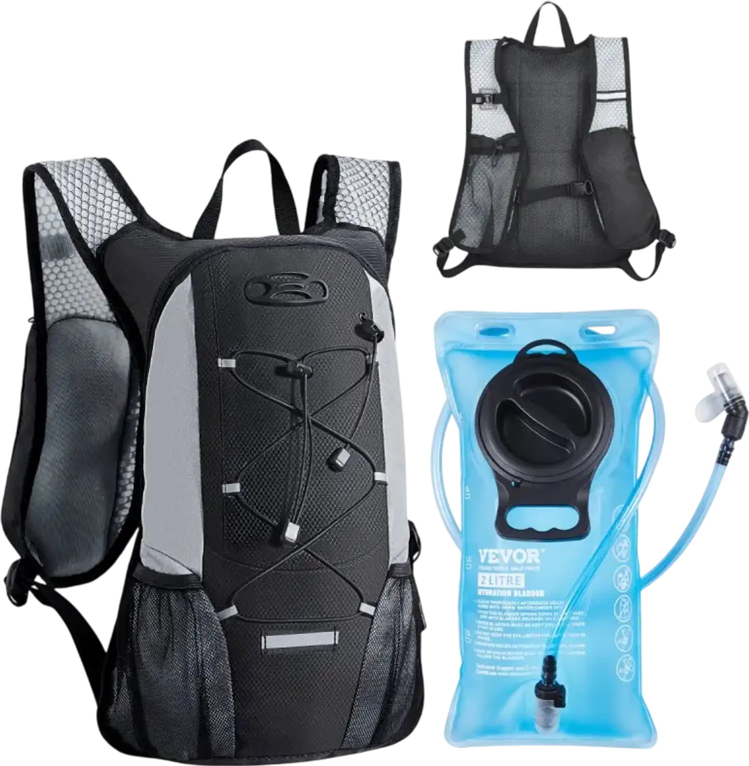 Vevor Hydration Backpack 2L Water Bladder Lightweight Hiking Running Cycling Pack New