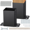 VEVOR 4x4 Post Base 2 Pcs, Inner Size 3.6"x3.6" Post Base Brackets, Heavy Duty Powder-Coated Post Anchor Matte Black Wood Post Brackets for Pavilion Deck Railing Support Deck Base Plate