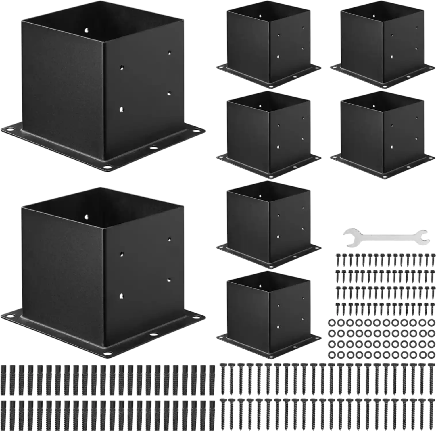Vevor Post Base 4x4 8-Piece Carbon Steel Bracket Set New