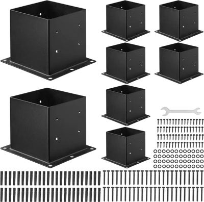 Vevor Post Base 4x4 8-Piece Carbon Steel Bracket Set New