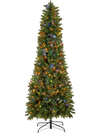VEVOR Christmas Tree, 6ft Prelit Artificial Xmas Tree, Full Holiday Decor Trees with 240 Colorful LED Lights, 11 Lighting Modes, 635 Branch Tips & Sturdy Metal Base for Home Party Office Decoration