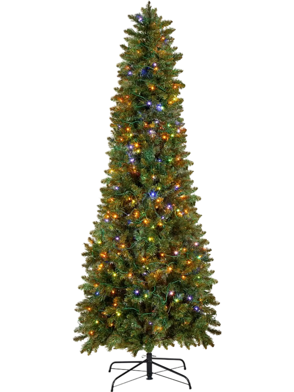 VEVOR Christmas Tree, 6ft Prelit Artificial Xmas Tree, Full Holiday Decor Trees with 240 Colorful LED Lights, 11 Lighting Modes, 635 Branch Tips & Sturdy Metal Base for Home Party Office Decoration