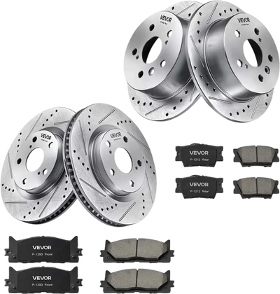 Vevor Front and Rear Brake Kit Ceramic Brake Pads and Drilled Slotted Rotors for Toyota Camry Avalon Lexus ES New
