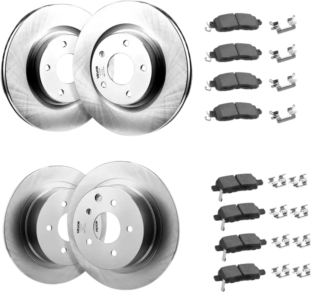 VEVOR Front and Rear Brake Kit Compatible with 2013 Nissan Altima (Base, SL, SV & S Sedan), 2014-2018 Nissan Altima, 2019-2023 Nissan Altima (with Manual Parking Brake), Hollow Structure Front Rotors