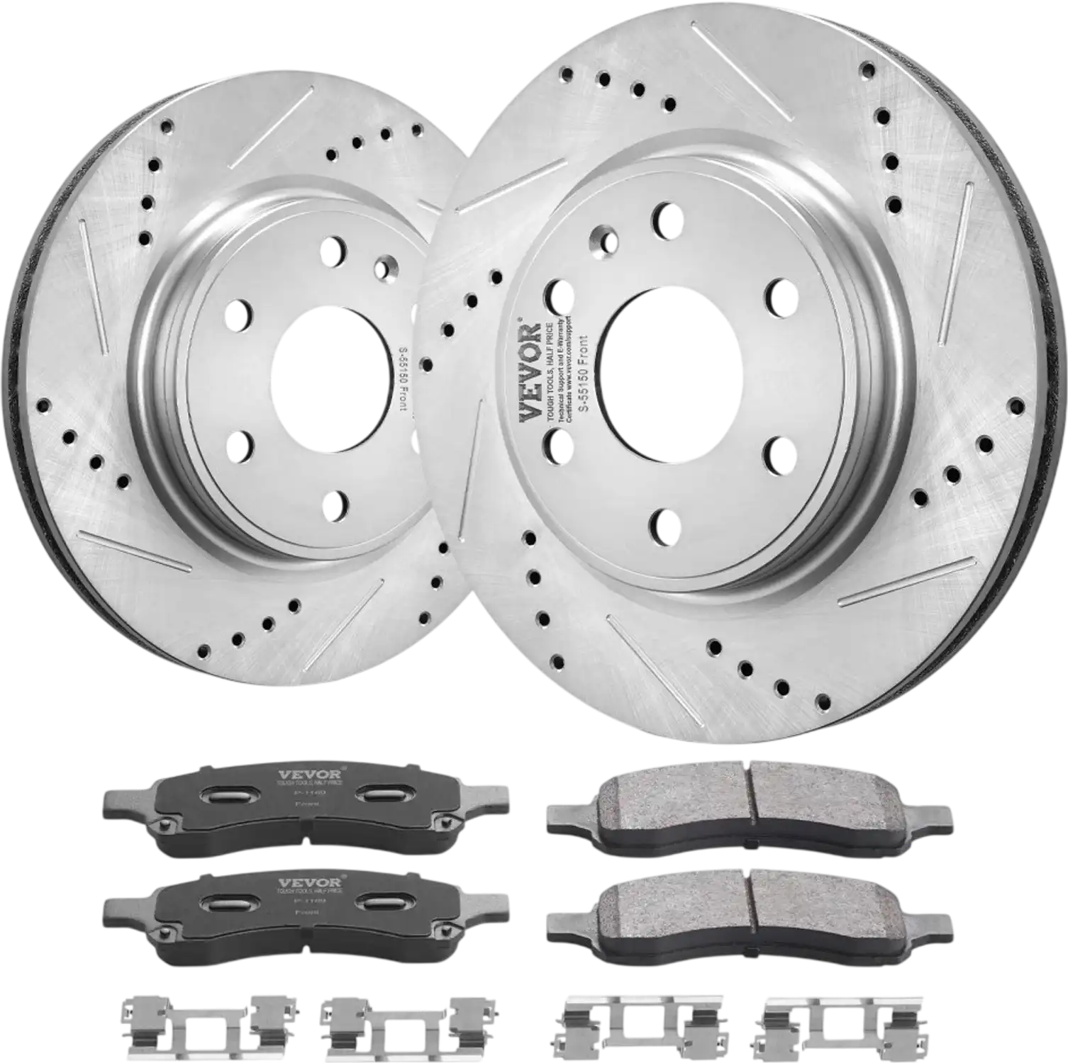 Vevor Brake Kit Front Drilled and Slotted Rotors Ceramic Pads for Chevy Traverse GMC Acadia 12.8