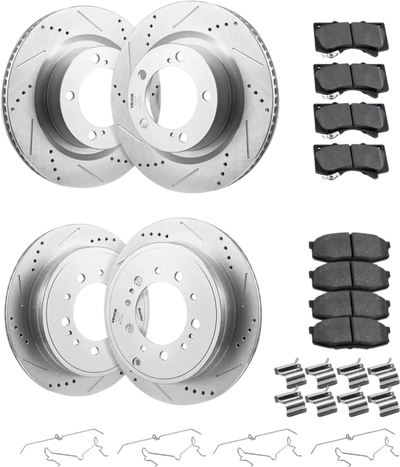 Vevor Brake Rotor Kit Front and Rear Ceramic Brake Rotors Pads Kit for 2016-2021 Toyota Land Cruiser New