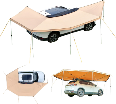 VEVOR 270 Degree Awning, 133 sq.ft Driver Side Vehicle Awning, Waterproof UV50+ Car Side Awnings with Carry Bag, All-Weather Free-Standing Overland Awnings Car Shelter for SUV Van Truck Camping