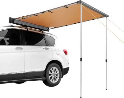 VEVOR Car Side Awning, Large 4.6'x6.6' Shade Coverage Vehicle Awning, PU3000mm UV50+ Retractable Car Awning with Waterproof Storage Bag, Suitable for Truck, SUV, Van, Campers