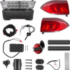VEVOR Golf Cart Light Kit, 12V, Street Legal LED Headlight and Taillight Kit with Wiring Harness, Turn Signals, Hazard Light, Switch Horn, Brake Pad, ABS Housing, for Club Car Precedent 2004-2008