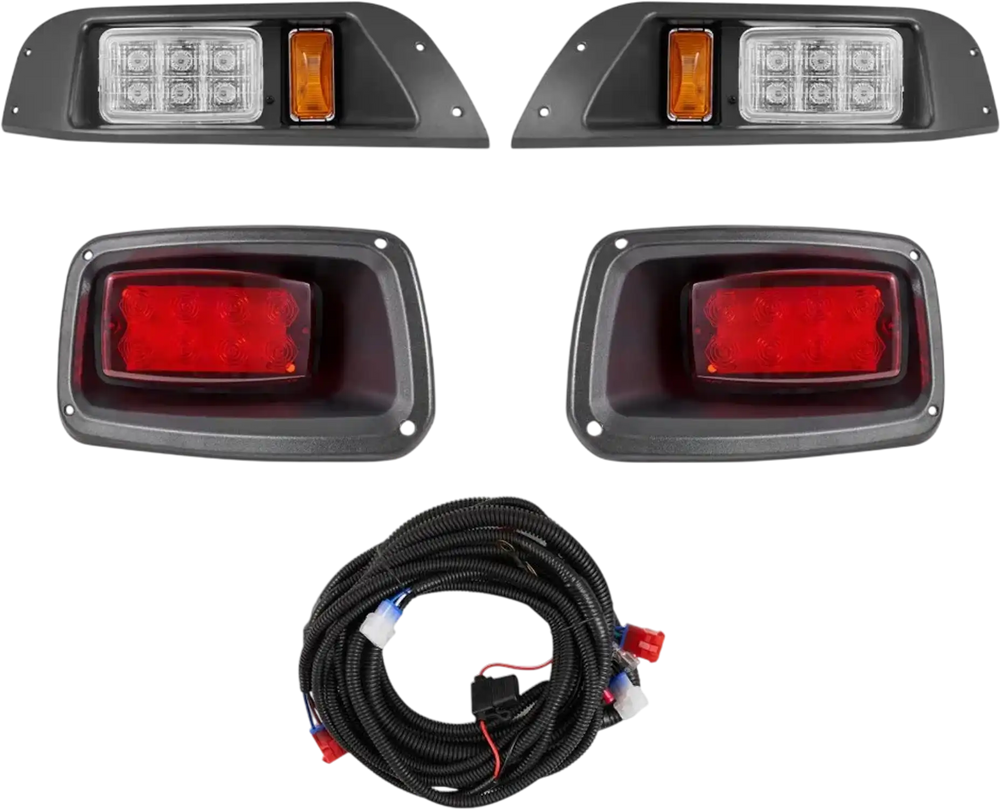 VEVOR Golf Cart Light Kit, 12V, LED Headlight and Taillight Kit with Wiring Harness, Switch, Zip Ties, ABS Housing, High-Brightness, Waterproof and Dustproof, Suitable for Club Car DS 1993-Up Models