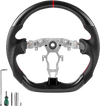 VEVOR Steering Wheel for 2008-2020 Nissan 370Z, Carbon Fiber Steering Wheel D-Shaped Flat-Bottom, Leather Grip with Non-Slip Texture & Precise Stitching, Accessories Replacement for Nissan 370Z, Black