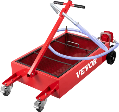 Vevor Oil Drain Pan Low Profile 18 Gallon with Pump Hose & Casters New