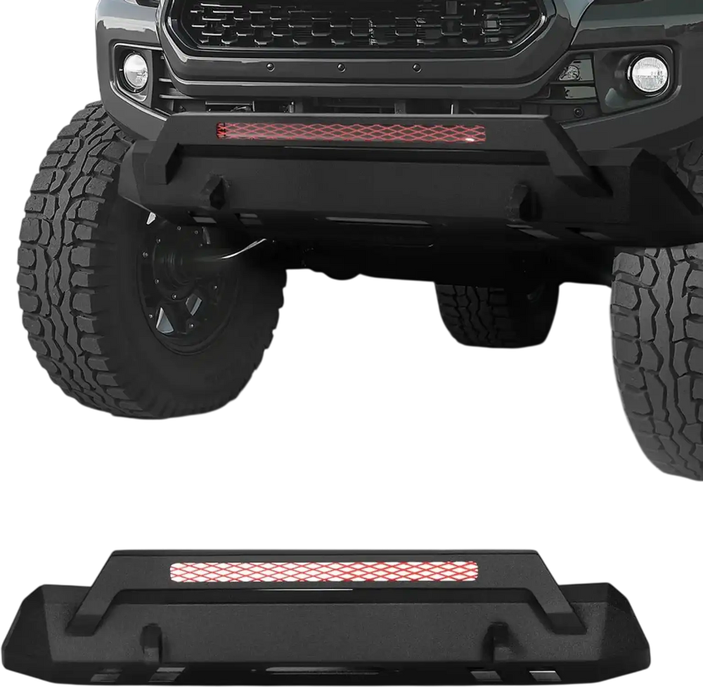 VEVOR Front Bumper Compatible with 2016-2023 Toyota Tacoma (Excluding Tacoma TRD/Tacoma TRD Sport), Pickup Truck Bumper with Winch Plate & D-Ring Mounts, Heavy-Duty Steel Front Bumpers with E-Coating and Bull Bar