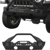 VEVOR Front Bumper Compatible with 2018-2024 Jeep Wrangler JL JLU & Gladiator JT, Heavy-Duty Steel Front Bumper with Winch Plate, D-Ring Mounts & Fog Light Housing