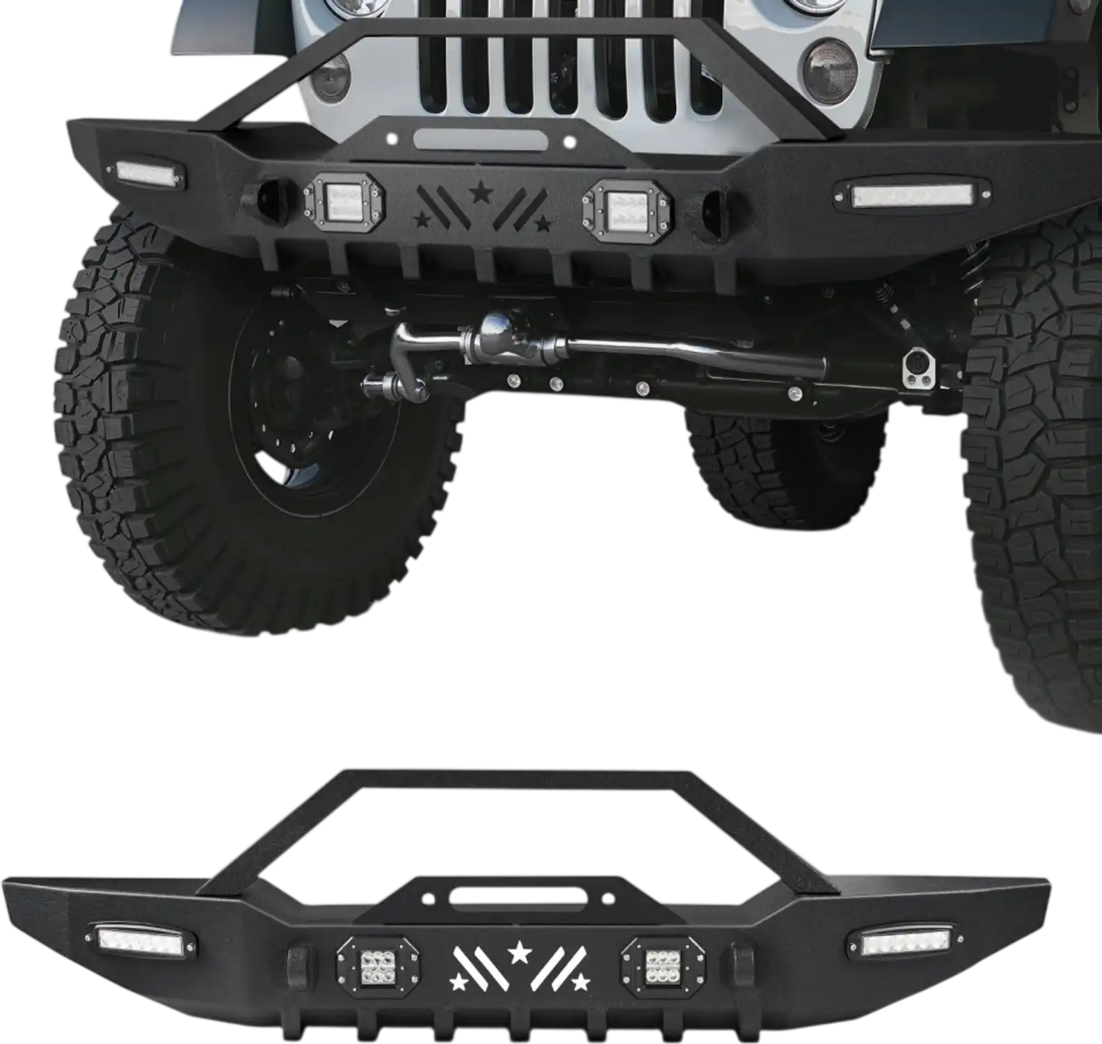 Vevor Front Bumper Jeep Wrangler YJ TJ LED Light New