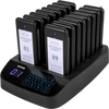 VEVOR F101 Restaurant Pager System 16 Pagers, Max 98 Beepers Wireless Calling System, Touch Keyboard with Vibration, Flashing and Buzzer for Church, Nurse,Hospital & Hotel
