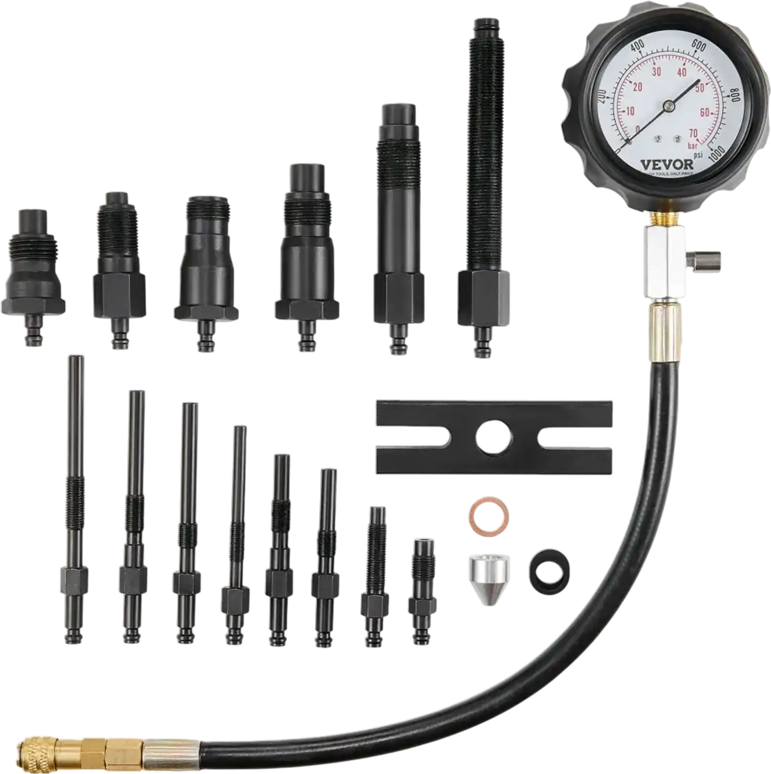 Vevor Compression Tester Diesel Engine 18-Pc Cylinder Pressure Test Kit New