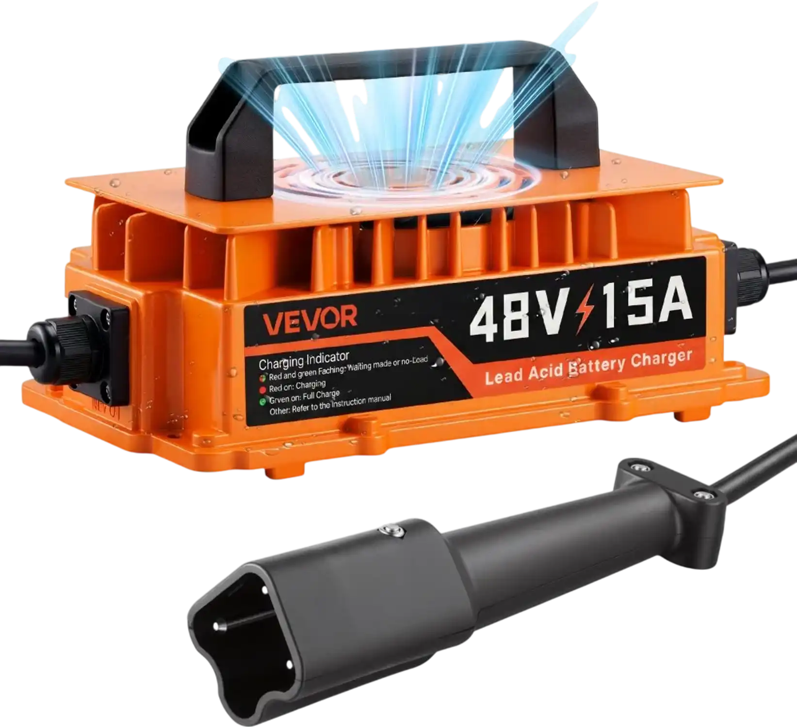 Vevor Golf Cart Battery Charger 48V 15A for Yamaha G29 Drive 3-Pin Leaf Plug New