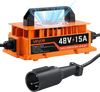 VEVOR Golf Cart Battery Charger 48V 15A Club Car Charger 3-Pin Round Plug, Only for Lead Acid Battery, Aluminum Alloy Shell, Trickle Charging, LED Indicator Light, with Cooling Fan, IP67 Waterproof