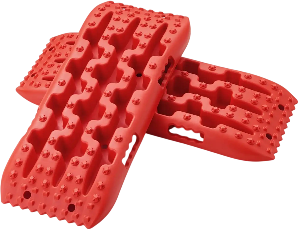 VEVOR 10 TON Traction Boards with PP Material, Recovery Boards for Off-road Vehicles/Cars/Pickups/SUVs/RVs, Pair Tire Traction Mats on Snow, Sand, Mud and Loose Terrain, Storage Bag, Short, Red