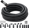 VEVOR 8AN Fuel Line Kit, 20 FT Fuel Hose Kit, 0.43" Nylon Stainless Steel Braided Fuel Line Oil/Gas/Diesel Hose End Fitting Kit, with 12 PCS Swivel Fitting Adapter Kit, Black
