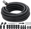 VEVOR 6AN Fuel Line Kit, 25 FT Fuel Hose Kit, 5/16" Nylon Stainless Steel Braided PTFE Fuel Line Kit, E85/Oil/Gas/Diesel Hose End Fitting Kit, with 15 PCS Swivel Fitting Adapter Kit, Black