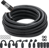 VEVOR 6AN Fuel Line Kit, 20 FT Fuel Hose Kit, 0.34" Nylon Stainless Steel Braided Fuel Line Oil/Gas/Diesel Hose End Fitting Kit, with 12 PCS Swivel Fitting Adapter Kit, Black