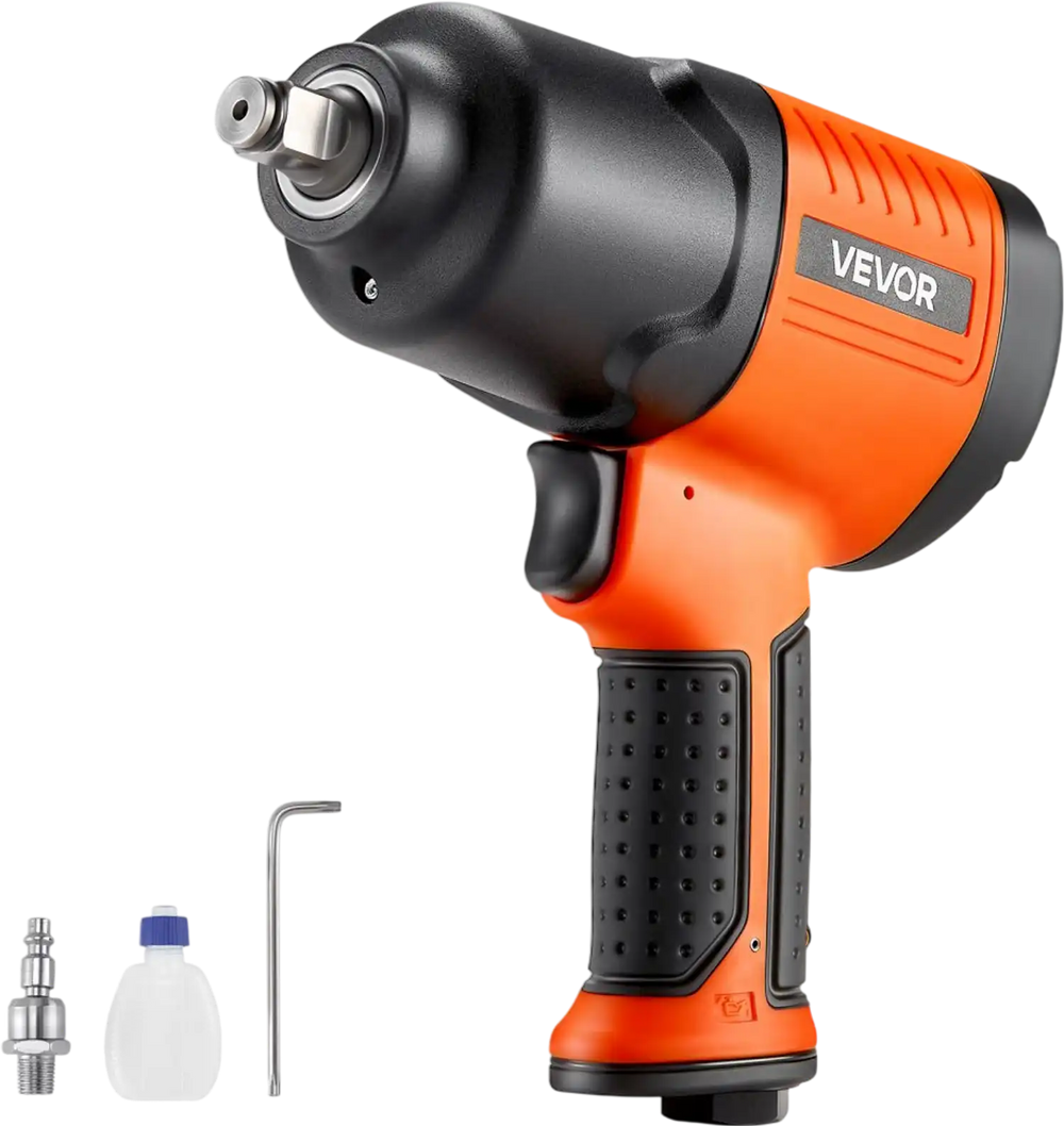 VEVOR Air Impact Wrench, 1/2" Drive Pneumatic Impact Wrench Up to 1100 ft-lbs Reverse Torque, 7500RPM 4-Speed Adjustable & Lightweight Pneumatic Gun for Auto Repairs and Maintenance