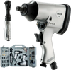 VEVOR 50 Pieces Pro Air Tool and Accessories Kit - 1/2" Air Impact Wrench, 3/8" Ratchet Wrench, 4500BPM Hammer, Blow Gun & Full Accessories for Auto Repairs, Home DIY Projects - with Storage Case