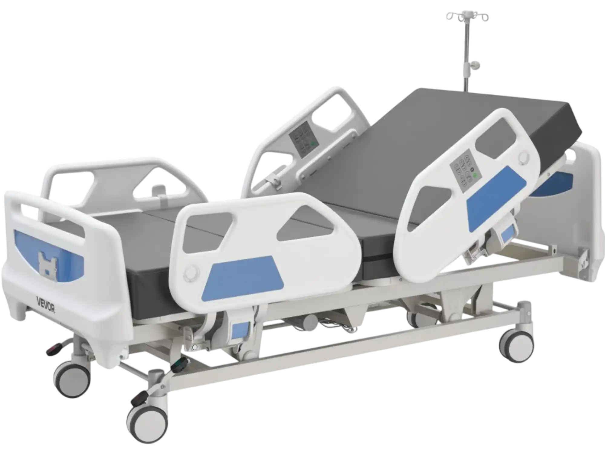 Vevor Hospital Bed Premium 5-Function Full Electric ICU Medical Bed with Cardiac Chair, CPR, Trendelenburg & Reverse Trendelenburg New