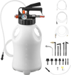 VEVOR Transmission Fluid Pump, 8 L Pneumatic Oil Fluid Extractor, ATF Refill Dispenser Transfer Pump with 15 ATF Adapters, Oil Extractor Dispenser with HDPE Tank for Cars, Boats, Lawn Mowers