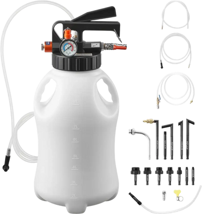 Vevor Transmission Fluid Pump 8 L Pneumatic Oil Fluid Extractor Dispenser with 15 ATF Adapters New