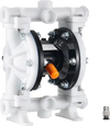 VEVOR Air Operated Double Diaphragm Pump, 4.4 GPM, 1-1/2 inch Inlet & Outlet Pneumatic Waste Oil Transfer Pump, Max 100 PSI, Polypropylene Body, Air-Operated for Diesel, Grease, Kerosene, Gasoline
