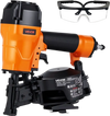 VEVOR Air Roofing Nailer CN45C, 3/4" to 1-3/4" 15 Degree Roofing Nail Gun with Two Firing Modes & Tool-Free Depth Adjustment, 70-110 PSI Pneumatic Coil Nailer for Asphalt Shingles, Roof Sheathing