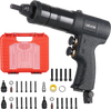 VEVOR Pneumatic Rivet Nut Gun Kit with 1/4" 5/16" 10/24" 3/8" Gun Heads, 20PCS Mandrels, 2500LBS Force, Forward & Reverse Switch, Air Rivet Nut Tool for Auto, Construction, Industrial Manufacturing